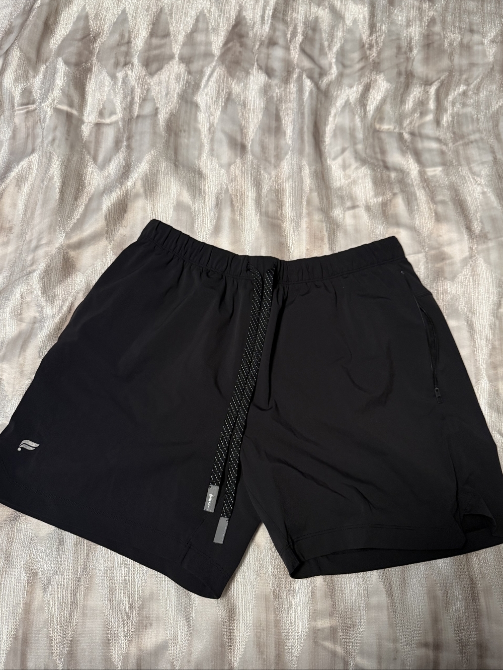 Fabletics Men's Black Performance Athletic Shorts with Drawstring - Like New!